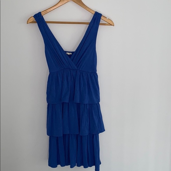 J.Crew Blue Tiered Ruffle Dress - Picture 1 of 5